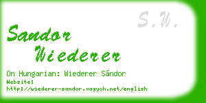sandor wiederer business card